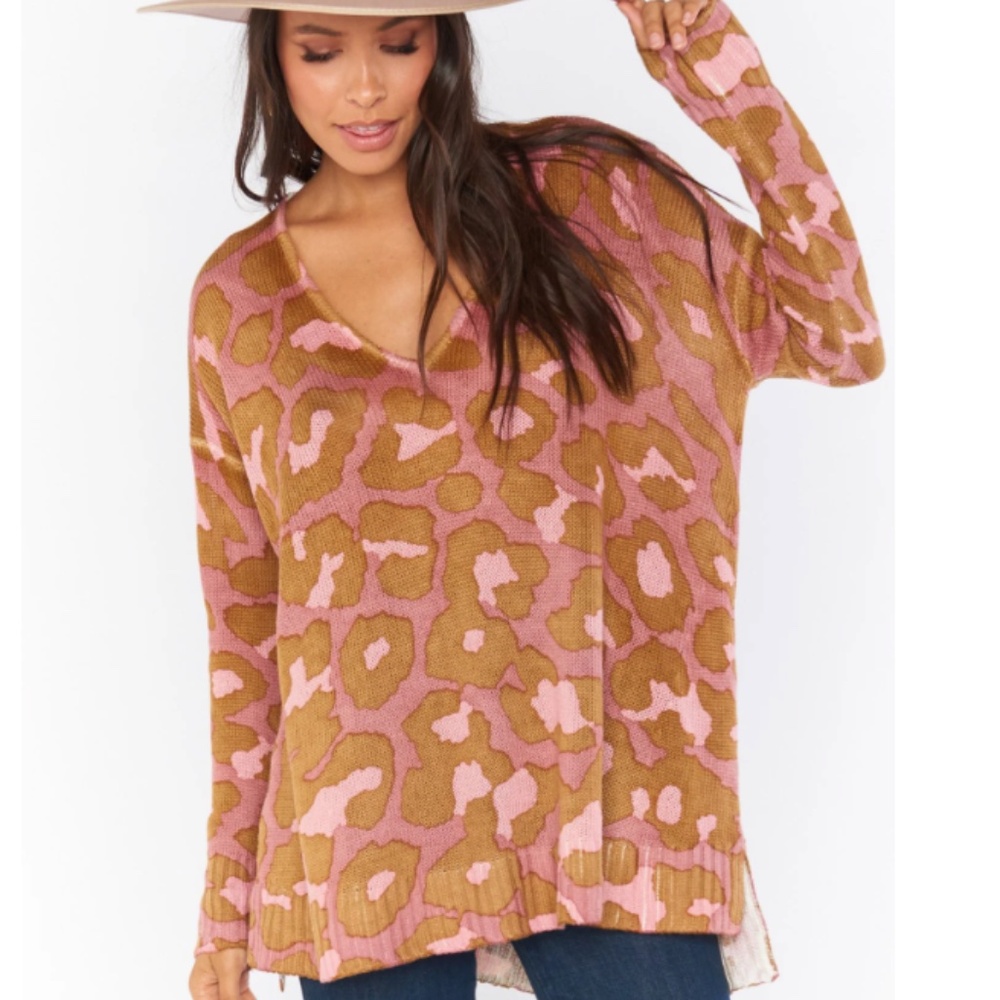 Show Me Your Mumu Hug Me Sweater, Rosy Leopard